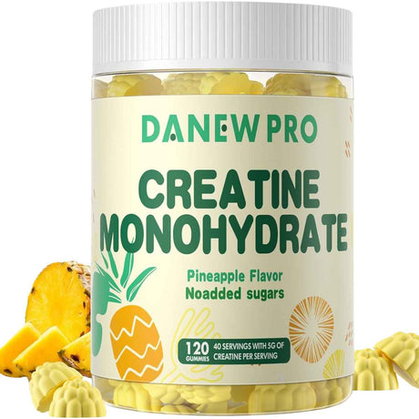 Danew Pro Monohidrato de Creatina 5 g - Sabor Piña - 120 Gomitas - Haz Tu Pedido