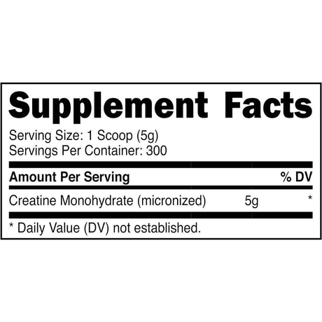 PrimaForce Monohidrato de Creatina - 1500 g - Tabla Nutricional - Haz Tu Pedido
