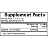 Dowding Monohidrato de Creatina - 250 g - Tabla Nutricional - Haz Tu Pedido