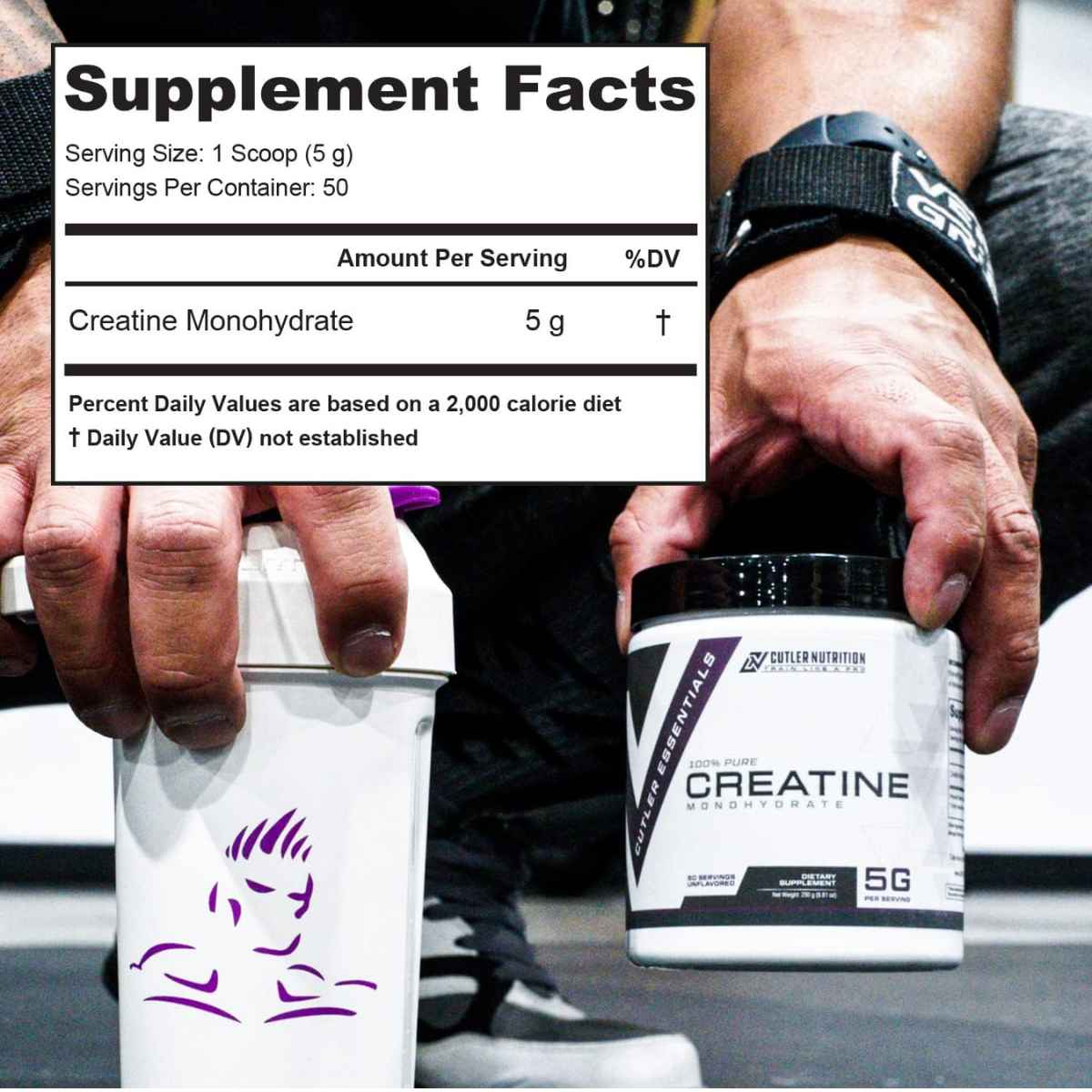 Cutler Nutrition Monohidrato de Creatina 5 g - 250 g - Tabla Nutricional - Haz Tu Pedido