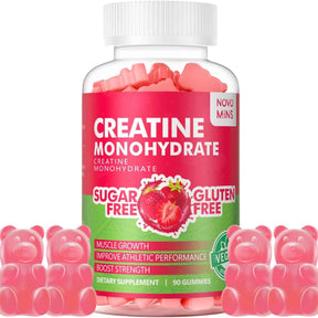 Novomins Monohidrato de Creatina - Sabor Fresa - 90 Gomitas - Haz Tu Pedido