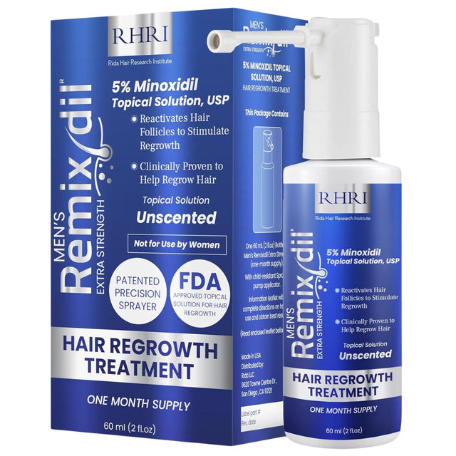 RHRI Remixidil Minoxidil al 5% para Hombre - 60 ml - Haz Tu Pedido