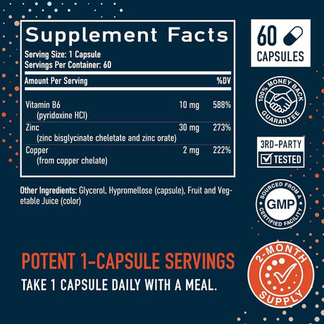 SMNutrition Complejo de Zinc 30 mg - 60 Cápsulas