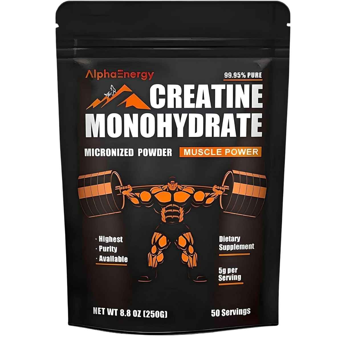 AlphaEnergy Monohidrato de Creatina 5 g - 250 g - Haz Tu Pedido