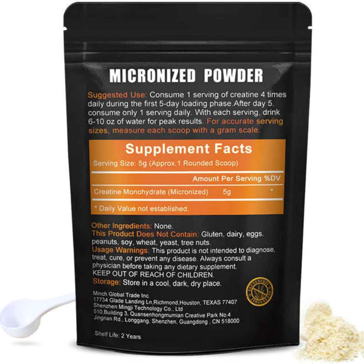 AlphaEnergy Monohidrato de Creatina 5 g - 250 g - Tabla Nutricional - Haz Tu Pedido