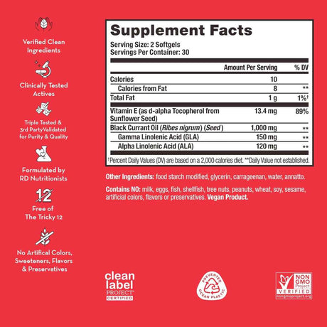 HUM  Red Carpet Suplemento para mejorar el crecimiento del cabello - 60 Cápsulas Blandas Veganas - Tabla Nutricional - Haz Tu Pedido