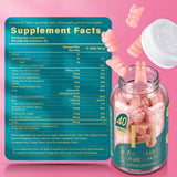 Lazpowfi Vitaminas para el Cabello la Piel y las Uñas - Sabor Frambuesa - 40 Gomitas - Tabla Nutricional - Haz Tu Pedido