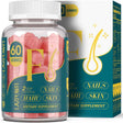 Lazpowfi Vitaminas para el Cabello la Piel y las Uñas - Sabor Frambuesa - 60 Gomitas - Haz Tu Pedido