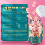 Lazpowfi Vitaminas para el Cabello la Piel y las Uñas - Sabor Frambuesa - 60 Gomitas - Tabla Nutricional - Haz Tu Pedido
