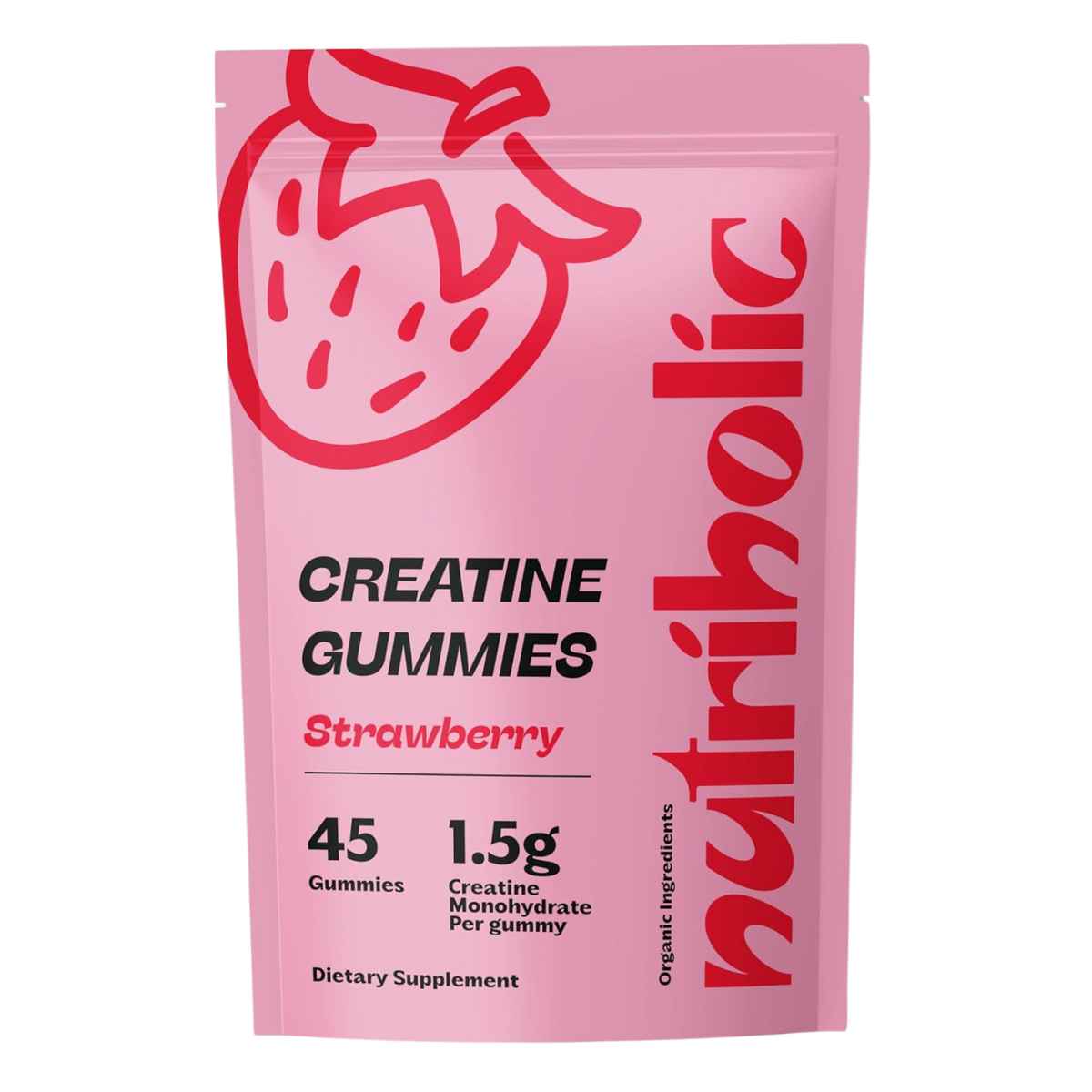 Nutriholic Monohidrato de Creatina - Sabor Fresa - 45 Gomitas - Haz Tu Pedido