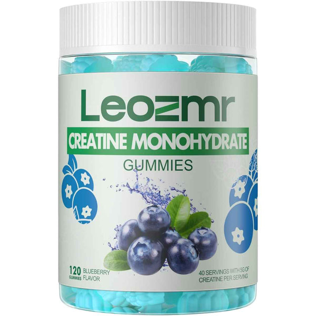 Leozmr Monohidrato de Creatina - Sabor Arándano Azul - 120 Gomitas - Haz Tu Pedido
