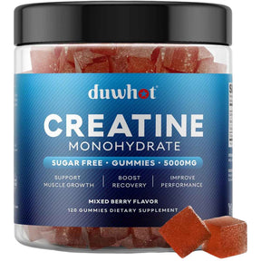 Duwhot Monohidrato de Creatina 5000 mg - Sabor Mezcla de Bayas - 120 Gomitas - Haz Tu Pedido
