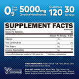 Duwhot Monohidrato de Creatina 5000 mg - Sabor Mezcla de Bayas - 120 Gomitas - Tabla Nutricional - Haz Tu Pedido