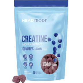 Head To Body Monohidrato de Creatina 1000 mg - Sabor Frambuesas Azules - 90 Gomitas - Haz Tu Pedido