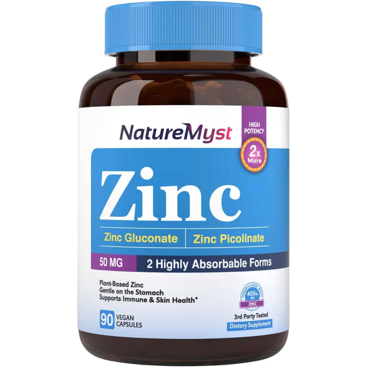 NatureMyst Zinc 50 mg - 90 Cápsulas Veganas - Haz Tu Pedido