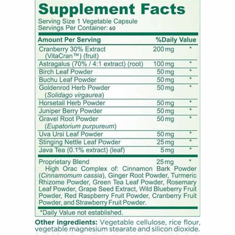PurePremium Supplements Suplemento de Apoyo Renal - 60 Cápsulas - Tabla Nutricional - Haz Tu Pedido