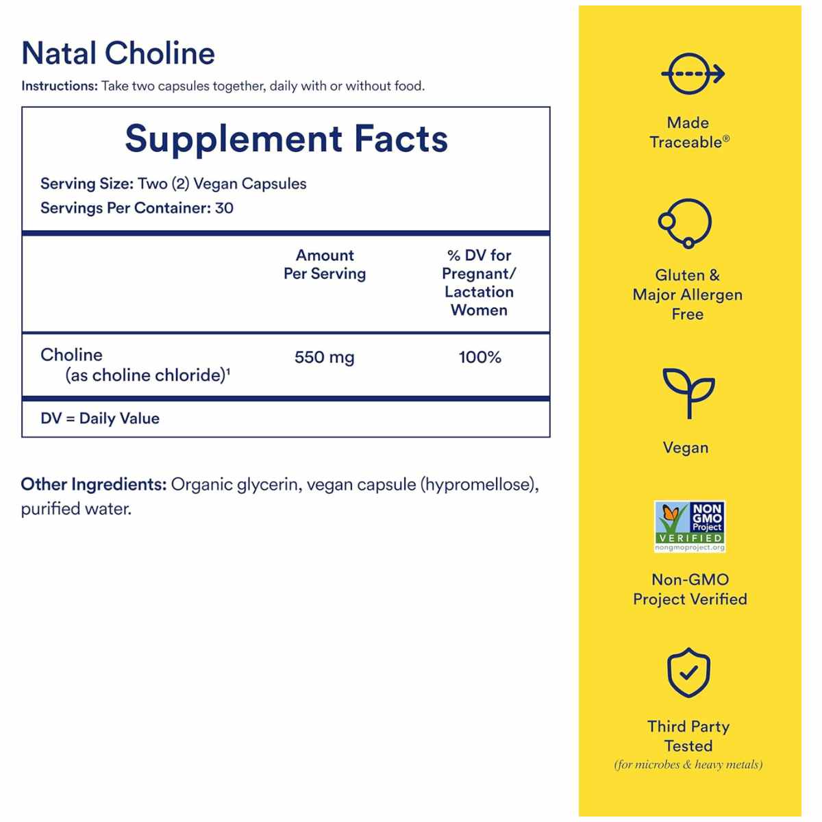 Explora las virtudes de Ritual Colina Natal, con 550 mg en 60 cápsulas veganas. ¡Optimiza el desarrollo cognitivo de tu bebé durante el embarazo con este suplemento de alta calidad!