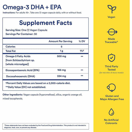 ¡Descubre las cápsulas veganas de Omega-3 DHA y EPA de Ritual! Obtén los beneficios de los ácidos grasos esenciales para tu salud cardiovascular, cerebral y ocular.