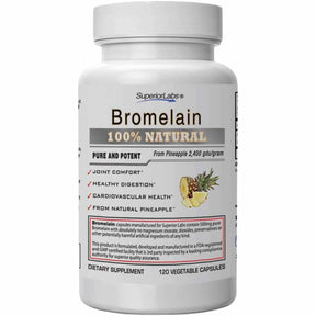  Descubre la Bromelina de SuperiorLabs: 500 mg en 120 cápsulas vegetales. Tu aliado natural para la inflamación y la recuperación.