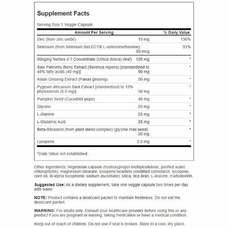  Mejora tu salud prostática con Swanson: 180 cápsulas vegetales para un cuidado completo.
