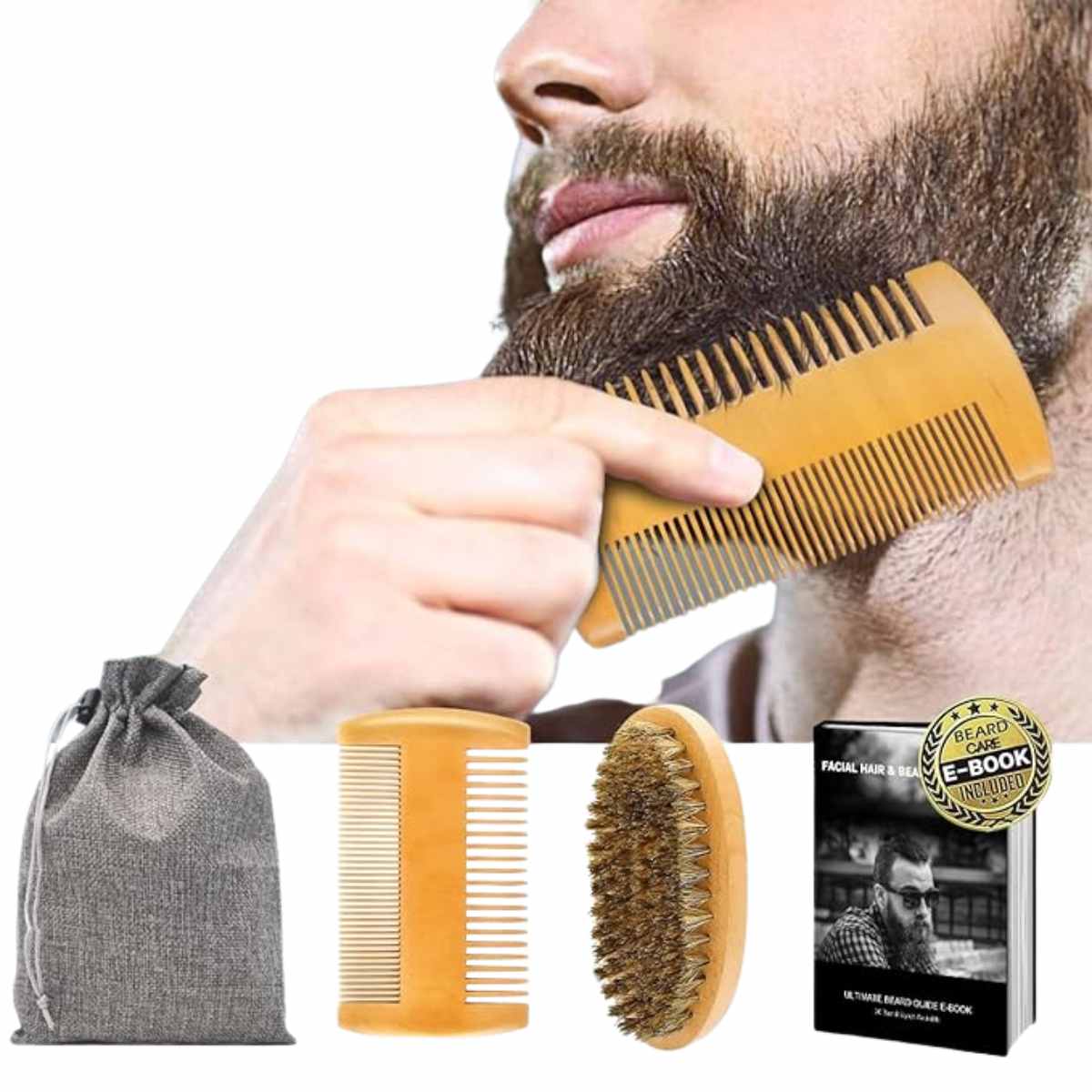  Kit de Cuidado de Barba XIKEZAN: Tu esencial para una barba impecable. ¡Descúbrelo hoy!
