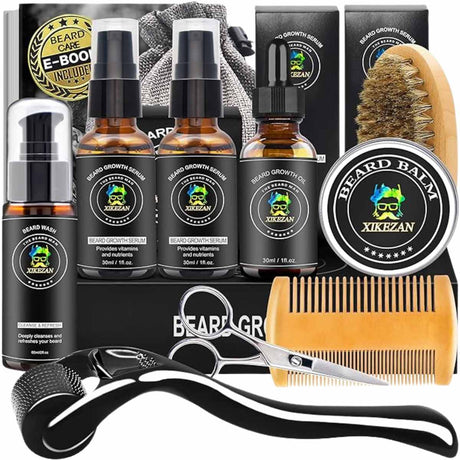  Kit de Cuidado de Barba XIKEZAN: Tu esencial para una barba impecable. ¡Descúbrelo hoy!