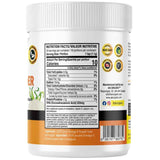 Información nutricional de AKI Organic DHA omega 3 vegano de microalgas en polvo, presentación de 55 g.