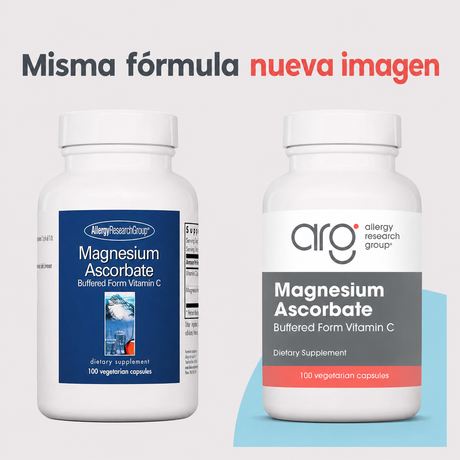 Allergy Research ascorbato de magnesio vitamina C 100 cápsulas, nueva imagen