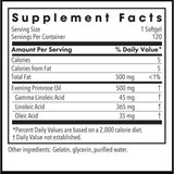 Información del suplemento de Allergy Research Group aceite de onagra con GLA por cápsula blanda.
