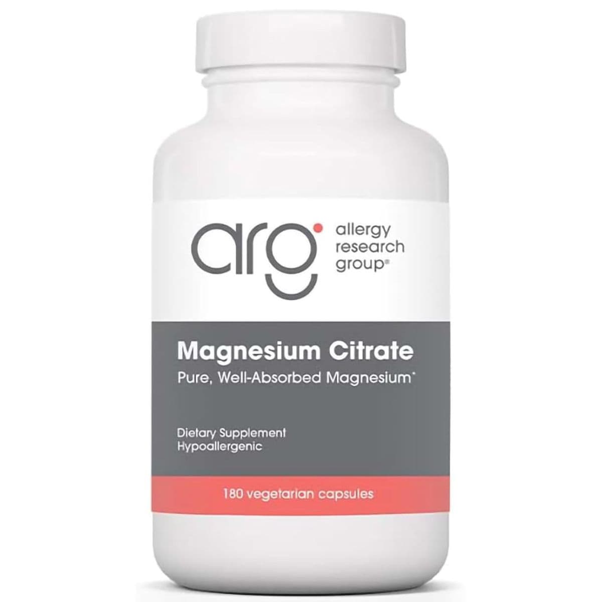 Allergy Research Group citrato de magnesio, 180 cápsulas