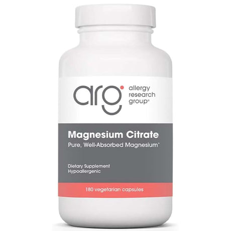 Allergy Research Group citrato de magnesio, 180 cápsulas