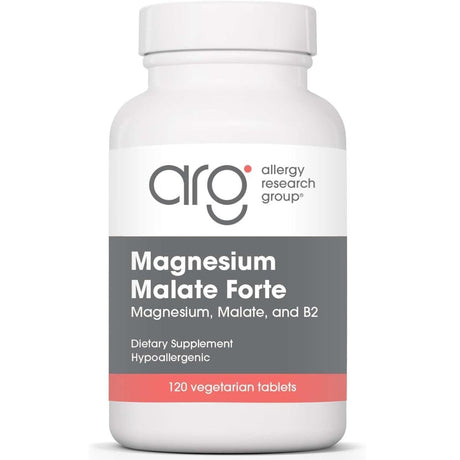 Frasco de Allergy Research Group Magnesium Malate Forte, 120 tabletas vegetarianas