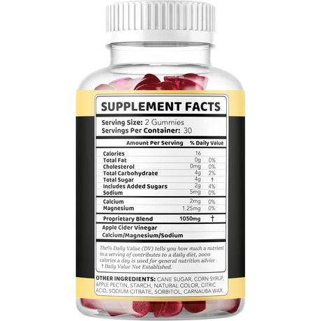 Tabla nutricional del suplemento Alpha Bites Gomitas para Rendimiento Masculino 60 Gomitas