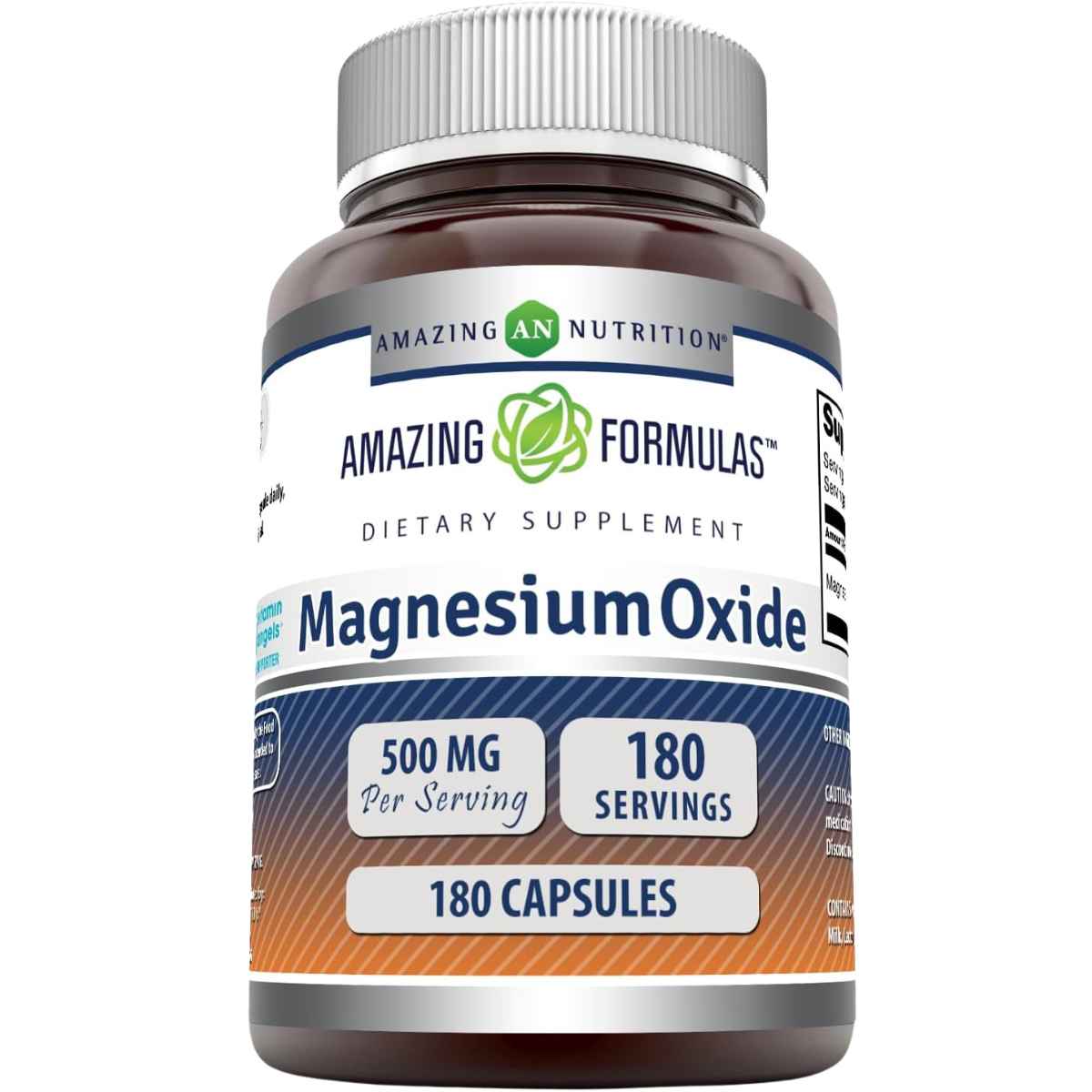Amazing Formulas Óxido de magnesio 500 mg - 180 cápsulas - vista frontal
