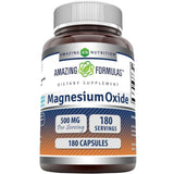 Amazing Formulas Óxido de magnesio 500 mg - 180 cápsulas - vista frontal