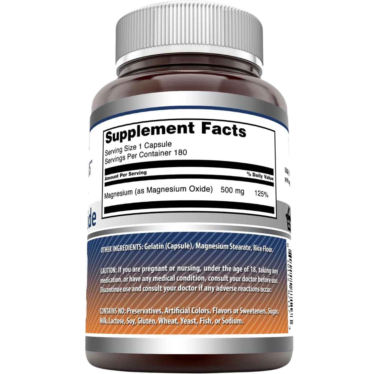 Amazing Formulas Óxido de magnesio 500 mg - 180 cápsulas - información del suplemento