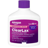 Frasco de suplemento Amazon Basic Care ClearLax Polietilenglicol 3350 765 g