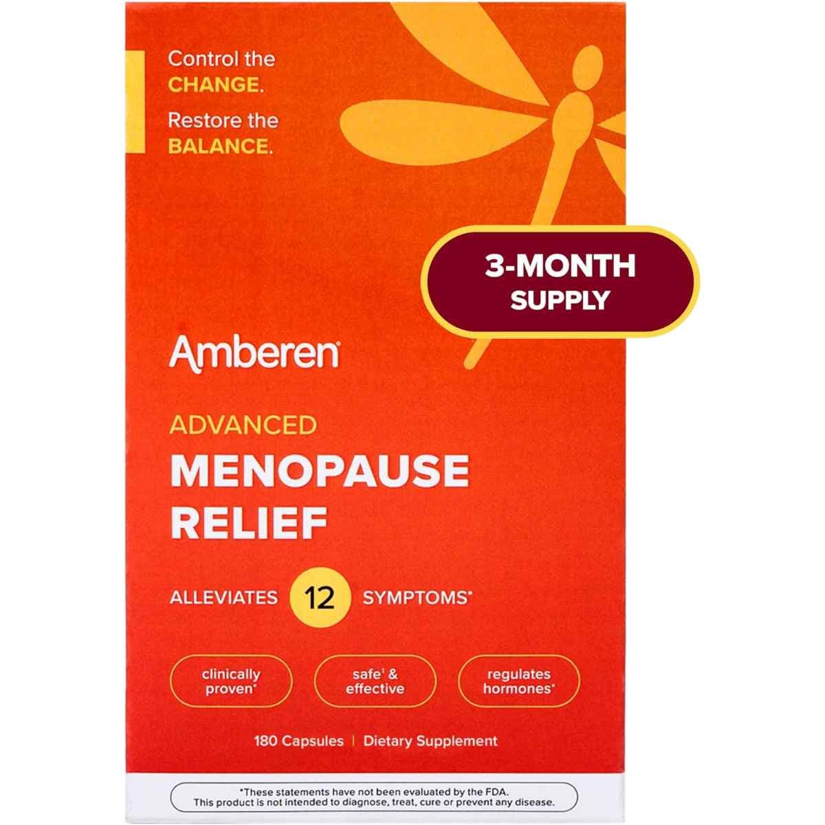 Caja del suplemento Amberen Fórmula para Menopausia 180 cápsulas