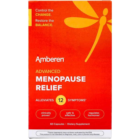 Caja del suplemento Amberen Fórmula para Menopausia 60 cápsulas