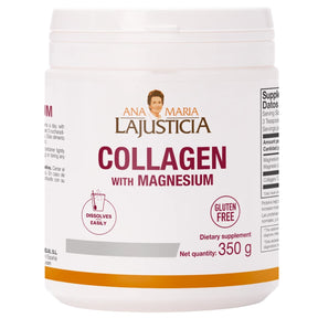 Frasco frontal de Ana María Lajusticia colágeno con magnesio en polvo sabor neutro, 350 g