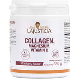 Frasco frontal de Ana María Lajusticia colágeno con magnesio y vitamina C sabor fresa, 350 g