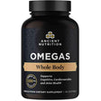Frasco de Ancient Nutrition Ancient Omegas Whole Body, presentación de 90 cápsulas blandas