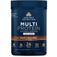 Bote de proteína Ancient Nutrition Multi Protein con creatina sabor chocolate de 620 gramos.