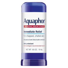 Envase de Aquaphor bálsamo en barra de 18.4 gramos para cuidado de la piel