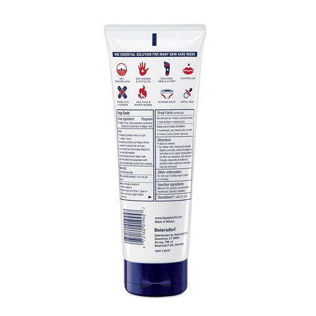 Etiqueta Drug Facts de Aquaphor Advanced Therapy ungüento con petrolatum 41%