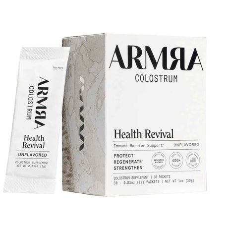 Caja de suplemento ARMRA Calostro Bovino sin Sabor 30 Paquetes