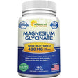 Frasco de aSquared Nutrition glicinato de magnesio 400 mg con 180 tabletas