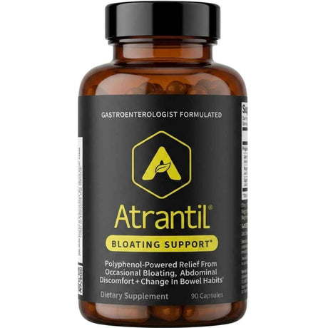 Frasco frontal de Atrantil fórmula botánica, presentación de 90 cápsulas