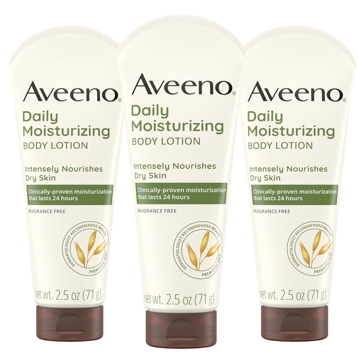 Tubo de loción Aveeno Loción Corporal Hidratante Diaria paquete de 3 de 71 g