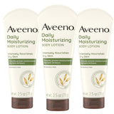 Tubo de loción Aveeno Loción Corporal Hidratante Diaria paquete de 3 de 71 g